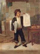 James H. Cafferty Newsboy Selling New-York oil painting artist